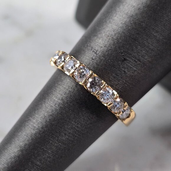 Womens Vintage Estate 14K Yellow Gold Diamond Ring 3.6g E3457